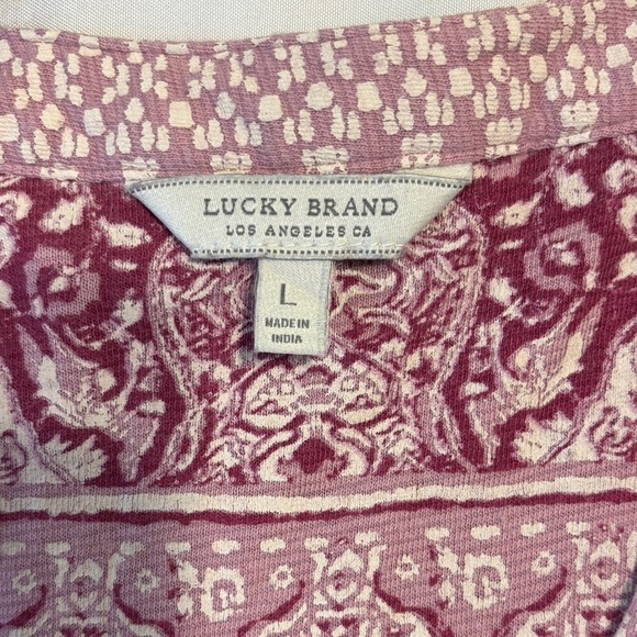 Lucky Brand Maroon and Light Pink Blouse - Picture 2 of 5